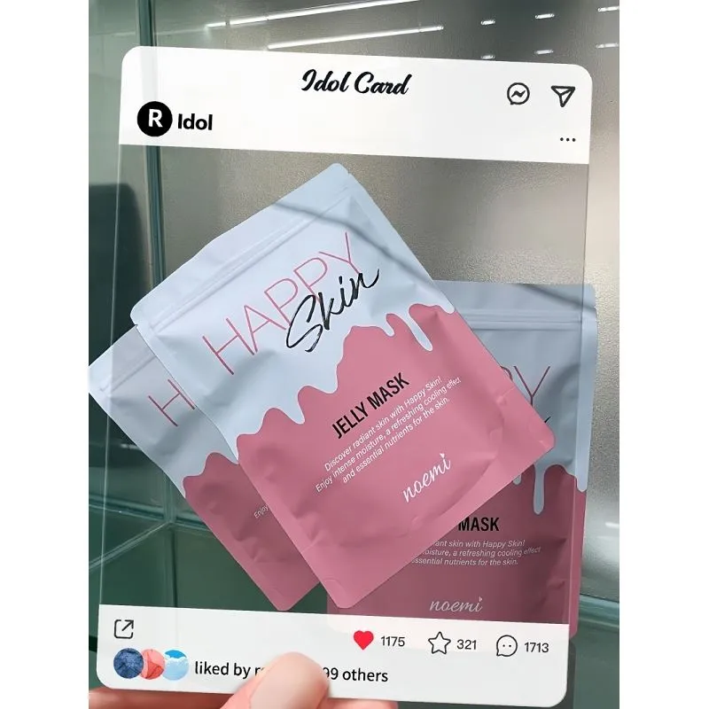 Hot Sale Custom Printed 3 Sisi Heat Sealed Cosmetic Plastic Aluminium Foil Topeng Muka Pembungkusan Beg Beg