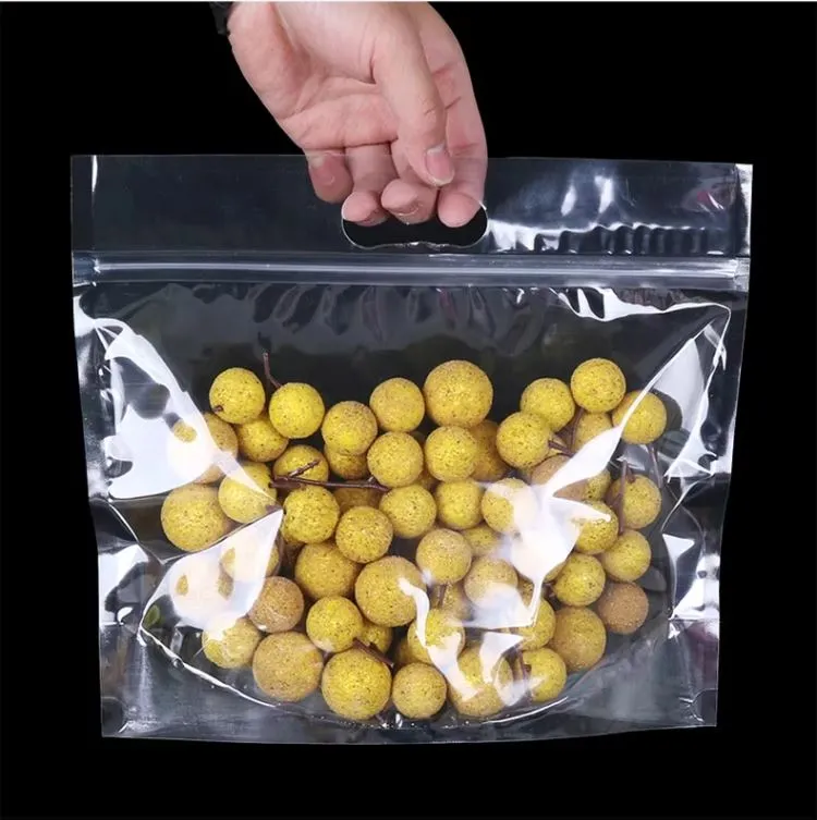 Beg Berdiri Buah Dan Sayur Berkualiti Tinggi Dengan Pemegang Dan Lubang Udara